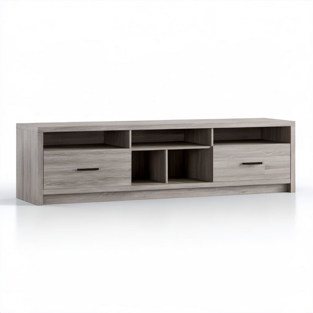 Szafka RTV szara z płyty wiórowej laminowanej 180 x 40 x 50 cm
