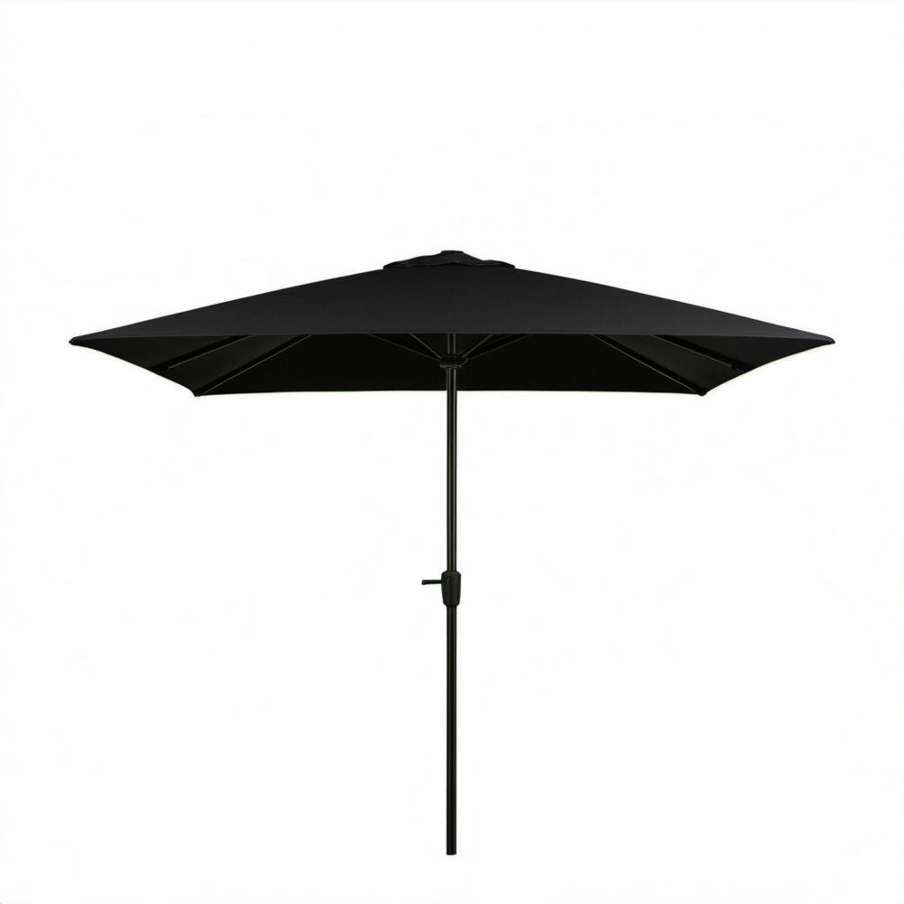 Stalowy parasol ogrodowy z korbą, czarny, kwadratowy 250 x 250 cm, wysokość 235 cm