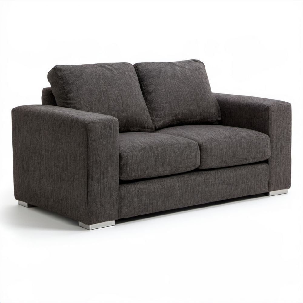 Dwuosobowa sofa tapicerowana grafitowa 170 x 95 x 85 cm
