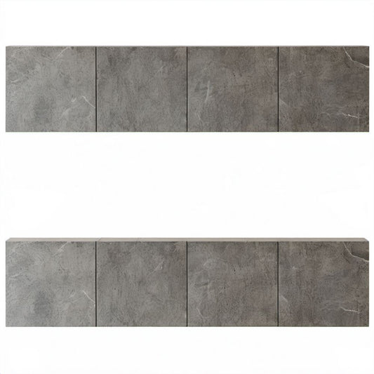 Zestaw 2 wiszących szafek RTV z płyty wiórowej, szary beton, 120 x 30 x 30 cm