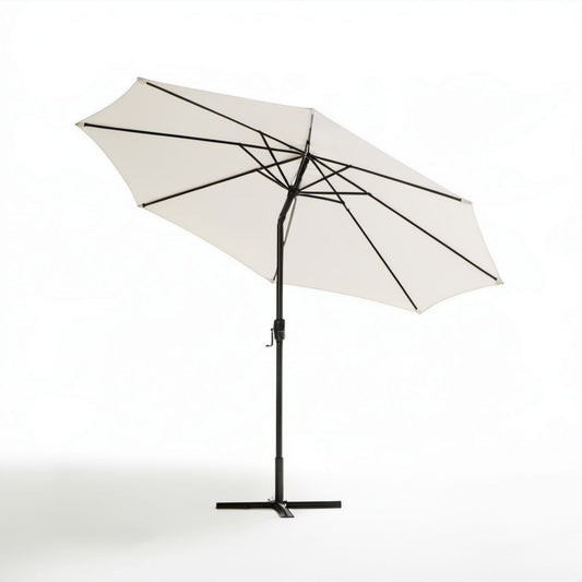 Odchylany parasol ogrodowy 300 cm kremowo-czarny z poliestru i stali