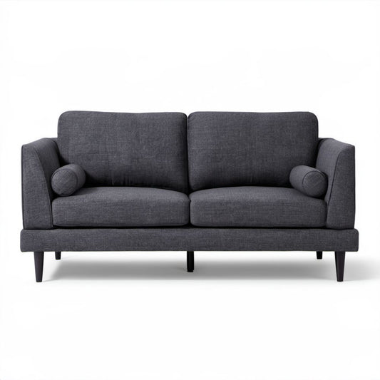 Grafitowa sofa dwuosobowa z tkaniny 160 x 82 x 84 cm