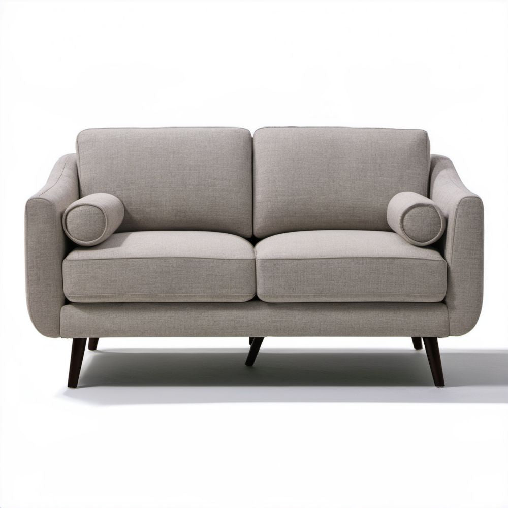 Dwuosobowa sofa z tapicerką poliestrową jasnoszara, 160 x 88 x 86 cm