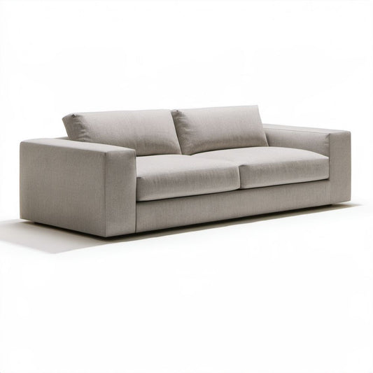 Sofa trzyosobowa jasnoszara z tapicerką poliestrową 220 x 95 x 82 cm