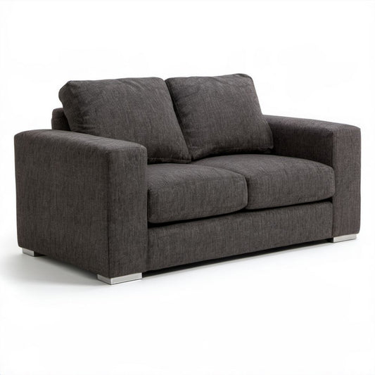 Dwuosobowa sofa tapicerowana grafitowa 170 x 95 x 85 cm