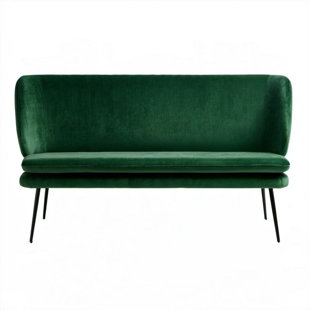 Dwuosobowa sofa aksamitna zielona 140 x 75 x 85 cm