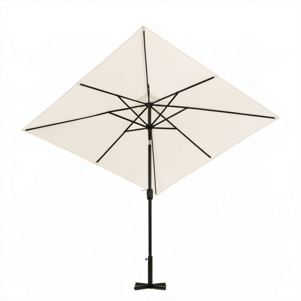 Kwadratowy parasol ogrodowy z poliestru 250 × 250 cm, kremowo-czarny