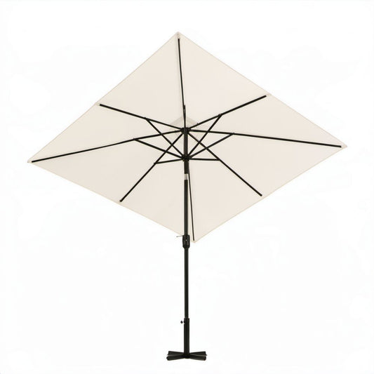 Kwadratowy parasol ogrodowy z poliestru 250 × 250 cm, kremowo-czarny